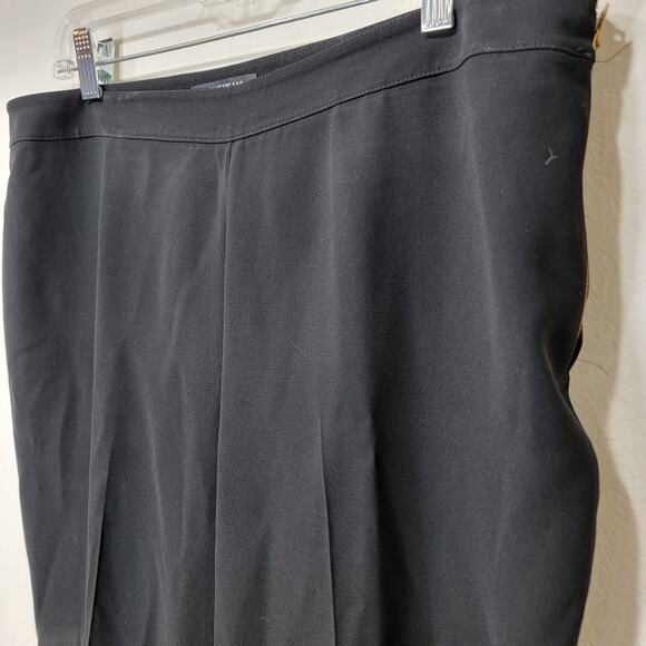 Lafayette 148 Bleeker Black Pants 12 Ankle Side Zip Slacks - Picture 2 of 7